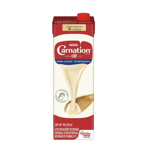 Leche evaporada Carnation clavel 930 ml