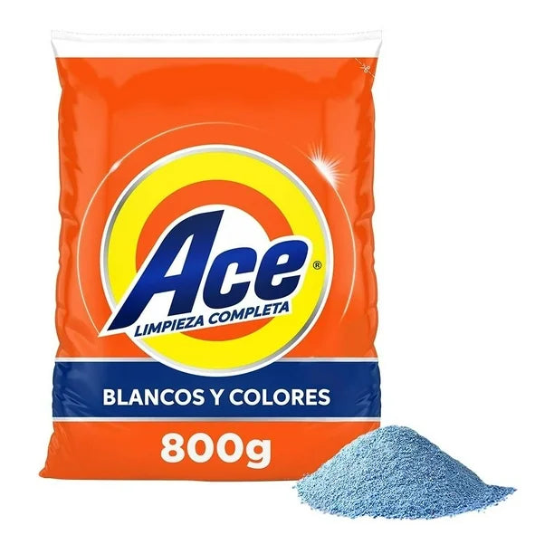 Detergente en polvo Ace Limpieza Completa para lavar blancos y colores 800 g