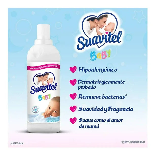 Suavizante acondicionador de telas Suavitel baby 850 ml