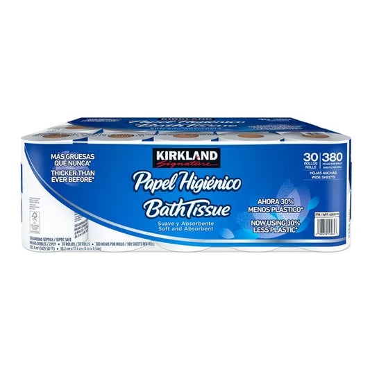 Papel de baño (2 Capas, 425 Hojas, 30 Rollos 30 Rollos) Kirkland.