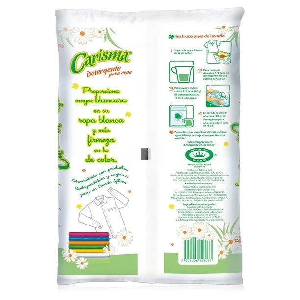 Detergente en polvo Carisma para ropa blanca y de color 1 kg