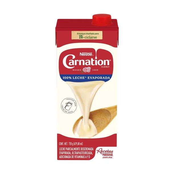 Leche evaporada Carnation clavel 720 g