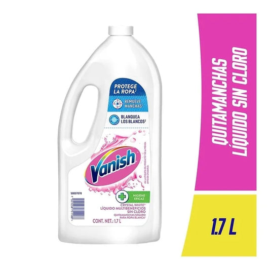 Quitamanchas Vanish Crystal White líquido para ropa blanca 1.7 l